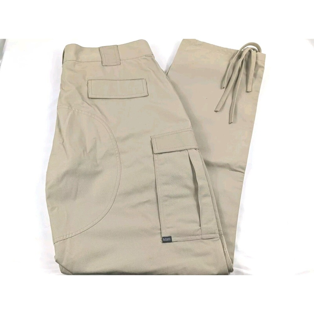 5.11 Tactical Series Mens XL Long Khaki Ripstop Cargo Pants‎ 74003 Drawstring
